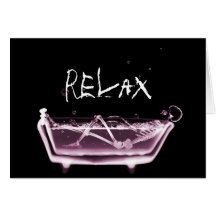 BATH TUB X-RAY VISION SKELETON - PINK CARD