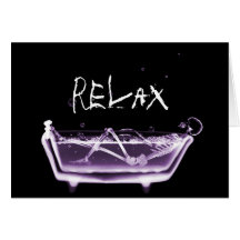 BATH TUB X-RAY VISION SKELETON - PURPLE CARDS