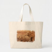 Bathing Baby Elephant Canvas Tote Bag