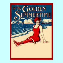 Bathing Beauty in Red Postcard postcards