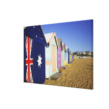 Bathing Boxes, Middle Brighton Beach, Port Gallery Wrap Canvas