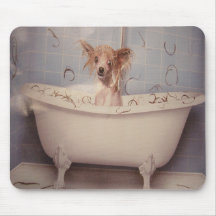 BATHING PUPPY MOUSE PAD
