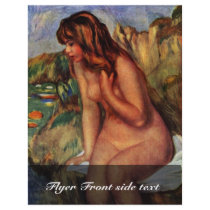Bathing Seated On A Rock By Pierre-Auguste Renoir Flyer