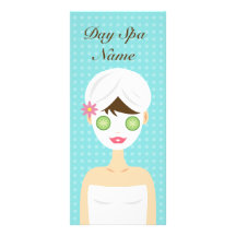 Bathing Woman With A Face Mask Service Menu Full Color Rack Card