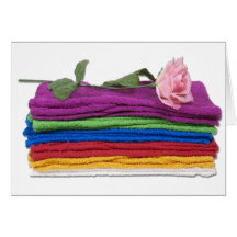 BathTowelsRose Greeting Cards