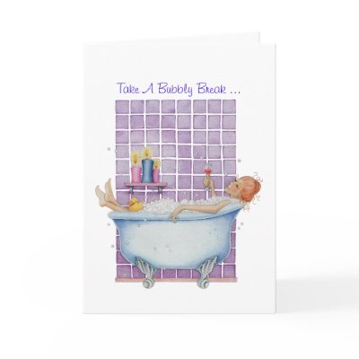 Bathtub Joy Card by floatinglemons