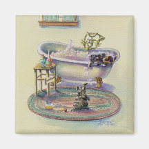 BATHTUB KITTENS by SHARON SHARPE Fridge Magnet