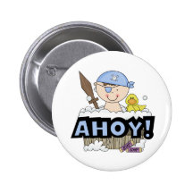 Bathtub Pirates - Brunette Boy Tshirts and Gifts Buttons