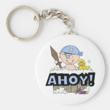 Bathtub Pirates - Brunette Boy Tshirts and Gifts Key Chain