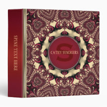 Batik Hearts Gold+Burgundy Album Binder
