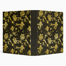 Batik Style Black & Gold Distressed Textured Binde Vinyl Binders