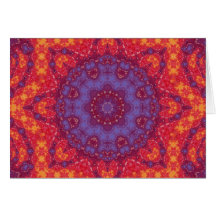Batik Sunset Watercolor Mandala Greeting Cards