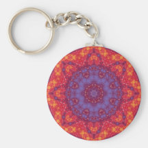 Batik Sunset Watercolor Mandala Key Chain