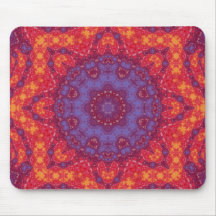 Batik Sunset Watercolor Mandala Mouse Pad
