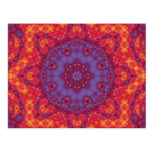 Batik Sunset Watercolor Mandala Post Cards
