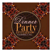 Batik Tribal Kross Dinner Party Invitations