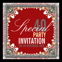 Batik Tropical 40th Birthday Party Invitations invitations