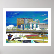 Bâtiment de De Telegraaf, Amsterdam Affiche