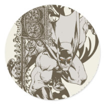Batman and Decorated Letter B Round Stickers