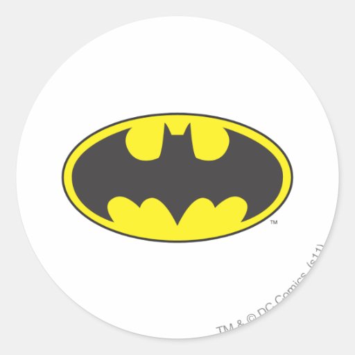 Batman Bat Logo Oval Round Stickers