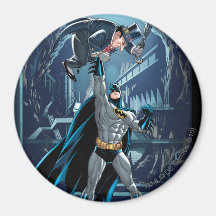 Batman contre le pingouin magnets pour réfrigérateur