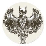 Batman Cowl and Skull Crest Round Sticker