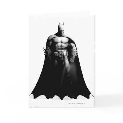 Batman Front View B/W Greeting Cards by batman