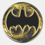 Batman Gold Logo Round Stickers
