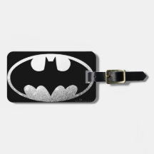 Batman Grainy Silver Logo Tag For Bags