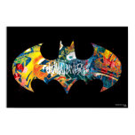 Batman Logo Neon/80s Graffiti Poster