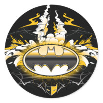 Batman Logo with Cars Round Sticker