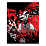 Batman Red and Black Collage Poster