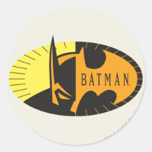 Batman Silhouette Round Stickers