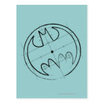 Batman Technical Sketch Logo postcards
