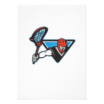 Bâton de Crosse de joueur de lacrosse Invitation Personnalisable