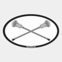Bâtons blancs/noirs de lacrosse autocollant