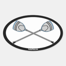 Bâtons bleu-clair de gardien de but de lacrosse stickers ovales