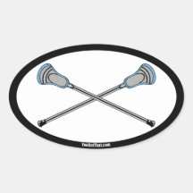 Bâtons bleu-clair de lacrosse stickers ovales