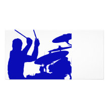 Bâtons de batteur dans le bleu solide d'ombre d'ai photocartes