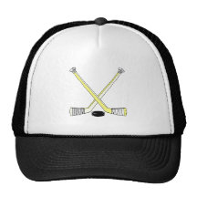 Bâtons de hockey jaunes casquette de camionneur