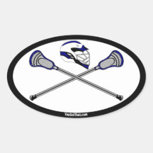 Bâtons et casque de lacrosse de marine autocollants ovales