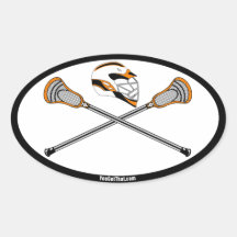Bâtons et casque oranges de lacrosse adhésif