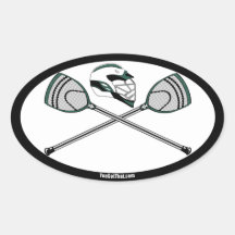 Bâtons et casque verts de gardien de but de lacros autocollants