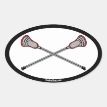 Bâtons rouges de lacrosse autocollants