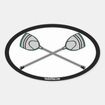 Bâtons verts de gardien de but de lacrosse autocollant