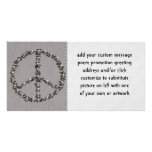 Bats and Skulls Peace Sign Custom Photo Card
