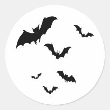 Bats Round Stickers