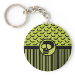 Bats Skulls Stripes Keychain