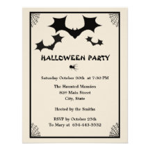 Bats & Spider Invitation Card Template