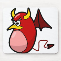 batte à cornes jaune de diable rouge tapis de souris